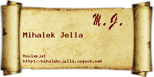 Mihalek Jella névjegykártya
